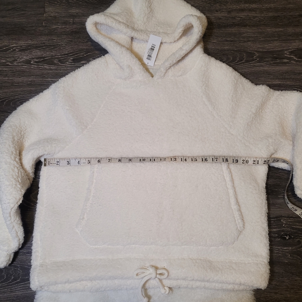 NWT Aerie $60 Sherpa Hoodie In Cream Sz XS (Oversized) - Picture 5 of 7